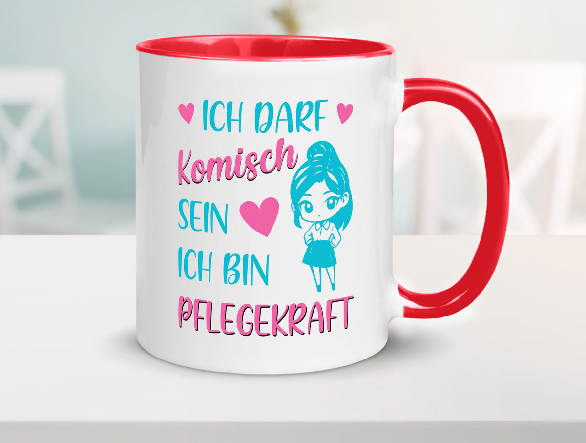 Ich darf komisch sein | Pflegekraft Geschenkidee Humor Tasse