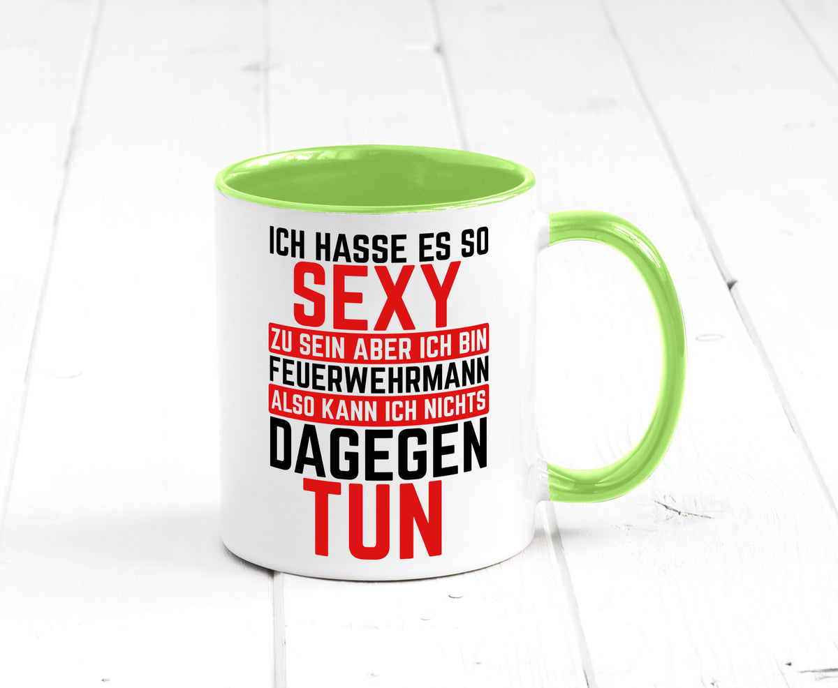 Sexy Feuerwehrmann | Helden Flammen Brandeinsatz lustig Humor Geschenkidee Tasse