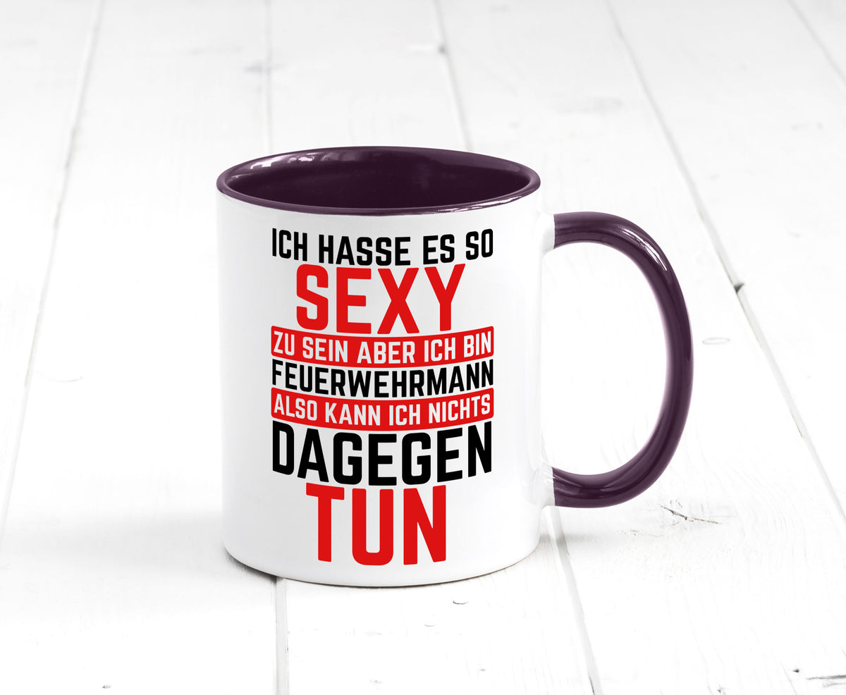 Sexy Feuerwehrmann | Helden Flammen Brandeinsatz lustig Humor Geschenkidee Tasse