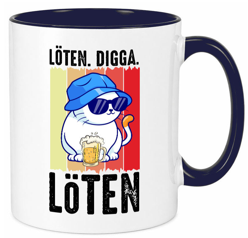 Löten Digga | Katze mit Bier Bierkatze Geschenk Tierliebhaber Humor lustiger