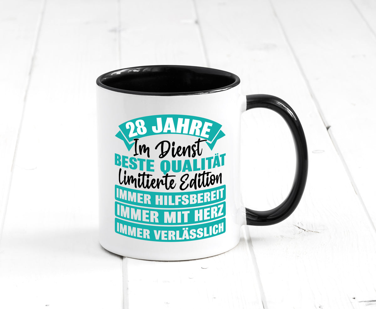 28 Jahre im Dienst | Jubiläum Arbeit lustig Kollegen Büro Geschenk Tasse