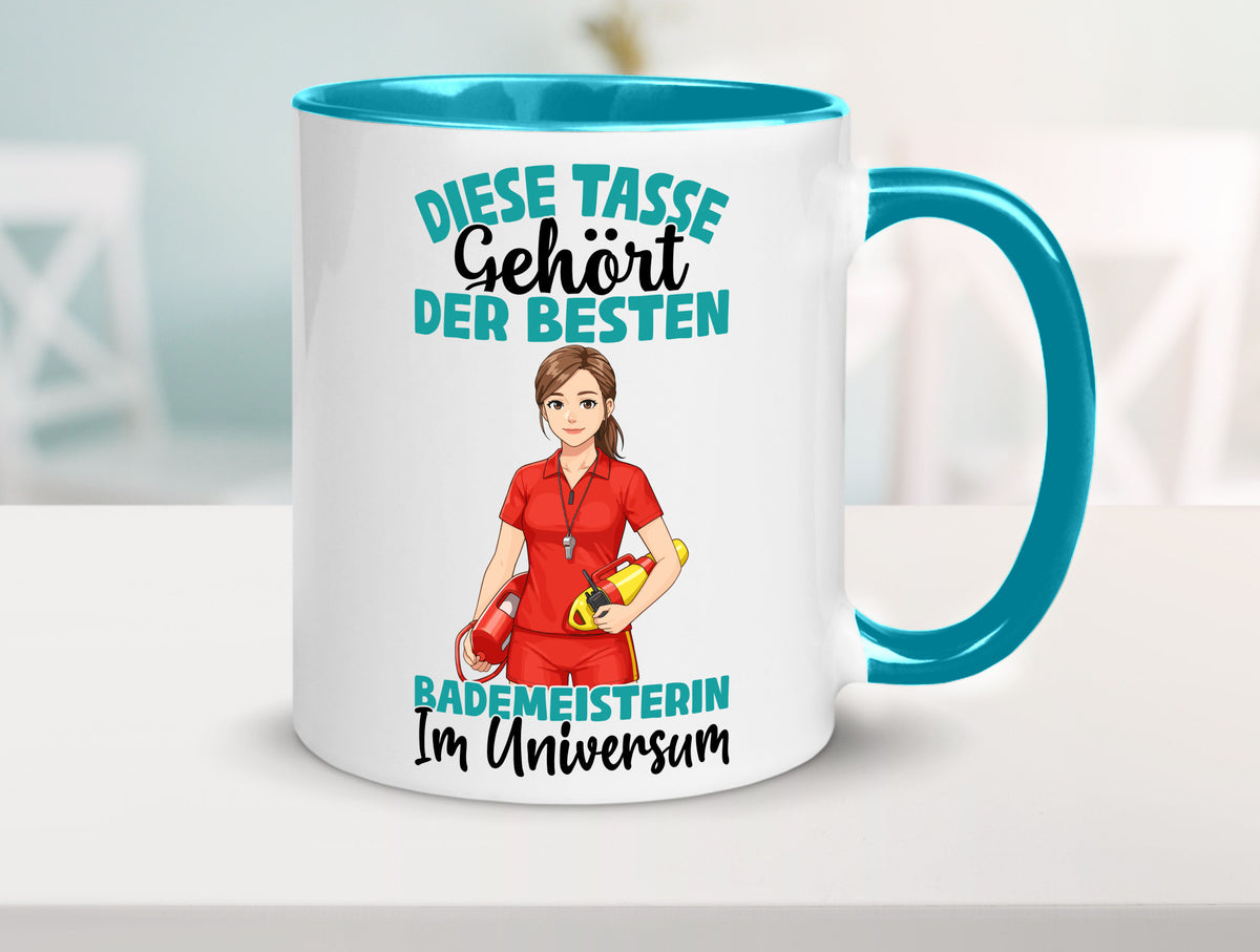 Im Universum: Bademeisterin | Schwimmmeisterin Geschenk Humor Geschenkidee Tasse