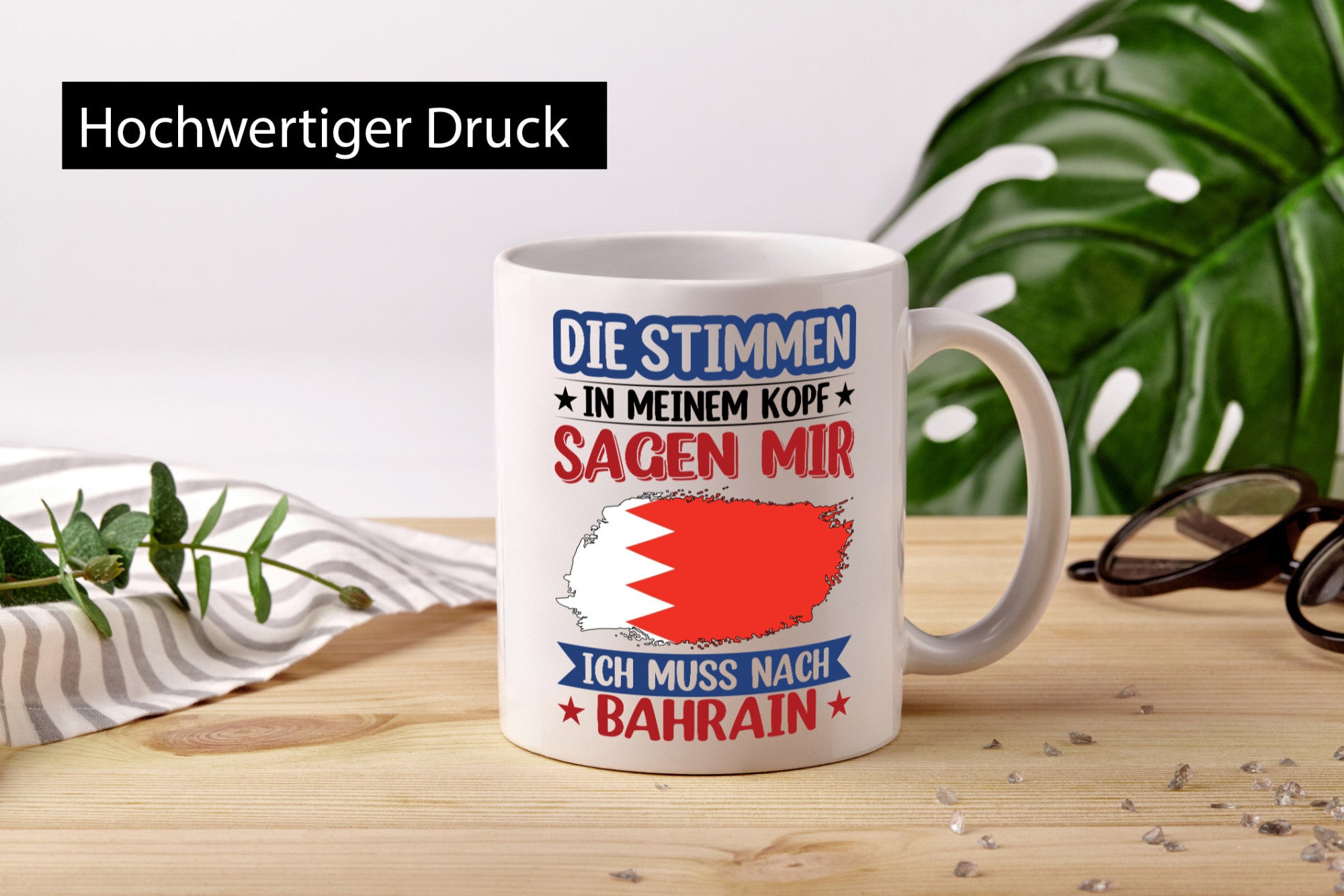 Bahrain | Urlaub Stimmen in meinem Kopf Traumland Humor Geschenkidee Tasse