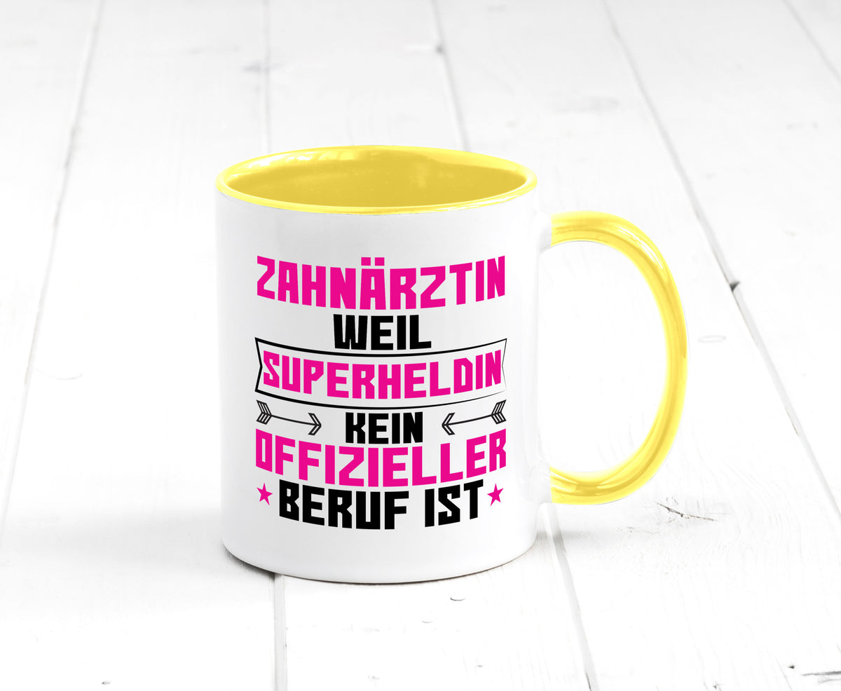 Superheldin Zahnärztin | Zahnmedizin Beruf Geschenkidee Arbeit Kollegen Büro Tasse