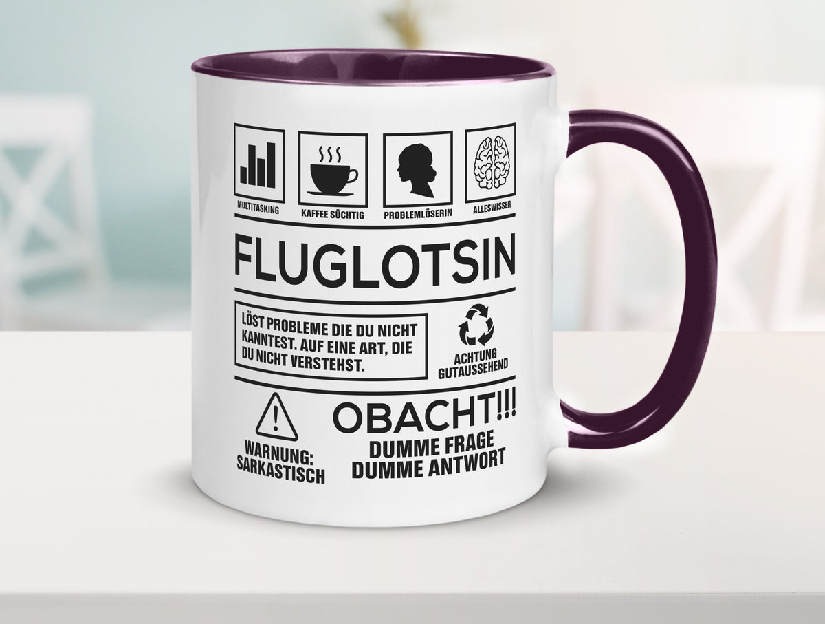 Achtung Probleme Fluglotsin | Flughafen Flugverkehr Geschenk Humor Geschenkidee Tasse