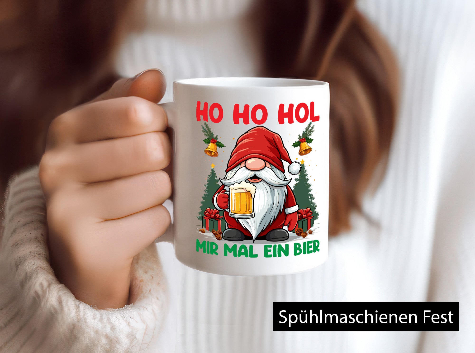 Hol mir mal ein Bier | Biertrinker Weihnachtsbier Humor Geschenkidee Tasse