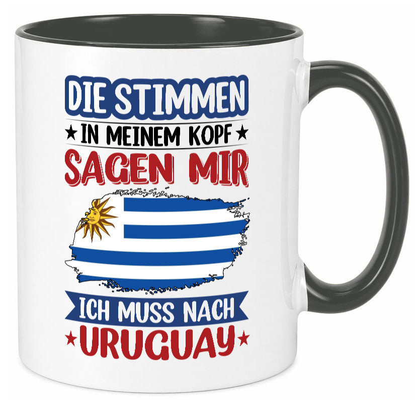 Uruguay | Urlaub Stimmen in meinem Kopf Traumland Geschenk Humor Geschenkidee Tasse
