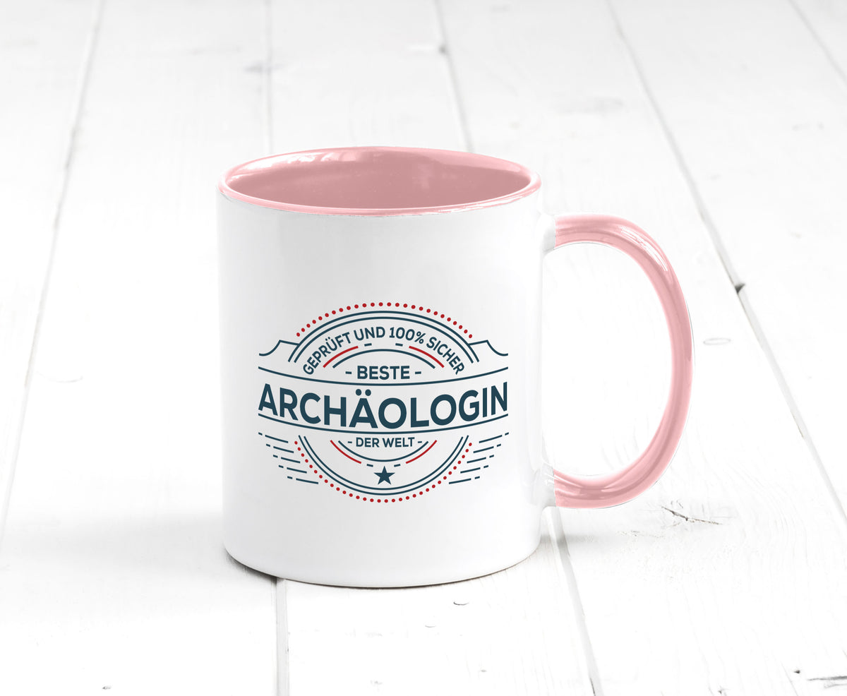 Geprüft und sicher: Archäologin| Archäologie | Forscherin Geschenk Humor Tasse