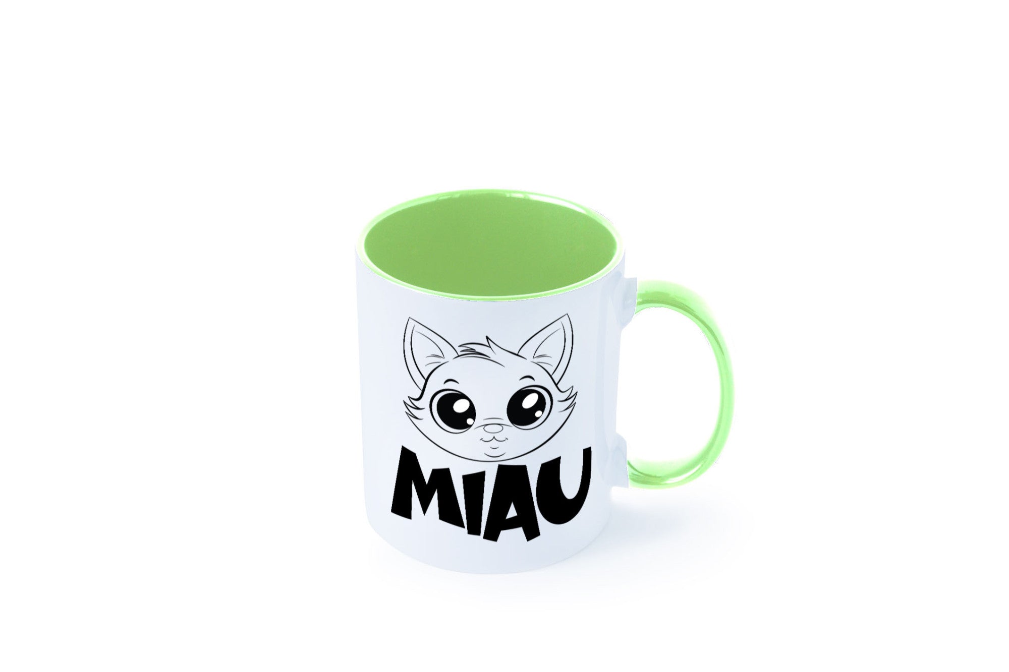 Miau | Katze Geschenkidee Tierliebhaber Humor Tasse