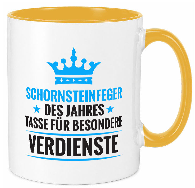 Besonderer Verdienst: Schornsteinfeger | Kaminkehrer Geschenkidee Humor Tasse