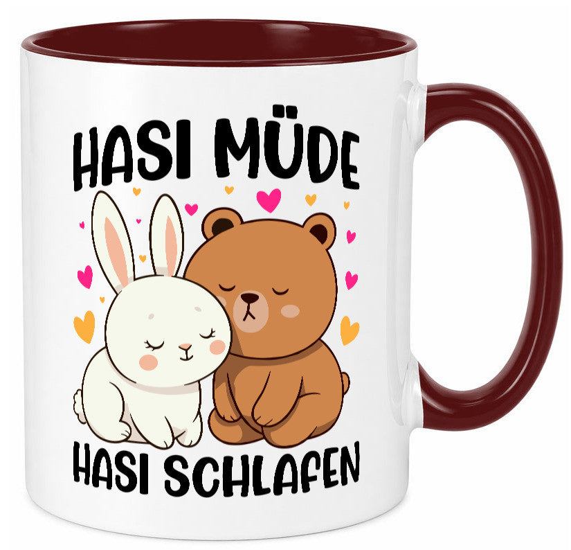 Hasi Müde | schlafen Kaninchen Häschen v2 lustiger Spruch Geschenk Humor Tasse