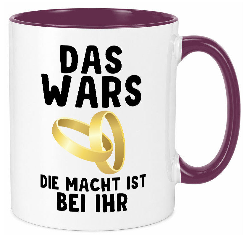 Die macht ist bei ihr | Hochzeit Tasse Ehemann Ehe Geschenk Humor Geschenkidee