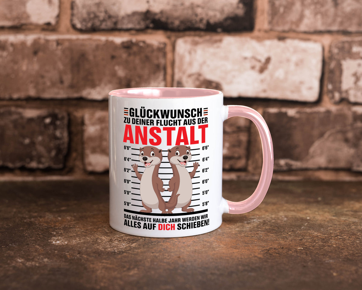 Glückwunch zur Flucht | Jobwechsel Arbeitskollegen Geschenk Arbeit Kollegen Tasse