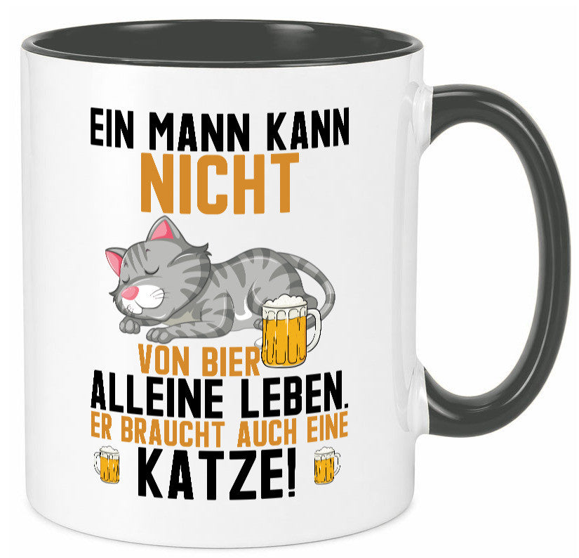 Von Bier leben | Mann braucht eine Katze Katzenliebhaber Geschenk Tierliebhaber
