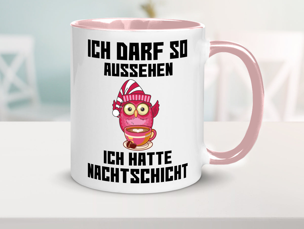 Nachtschicht Eule | Spruch Arbeit müde Nachtjob Geschenkidee Kollegen Büro Tasse