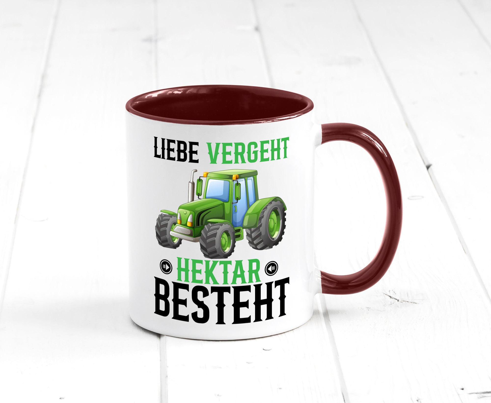 Liebe vergeht Hektar besteht | Traktor Bauer landwirt Humor Geschenkidee Tasse