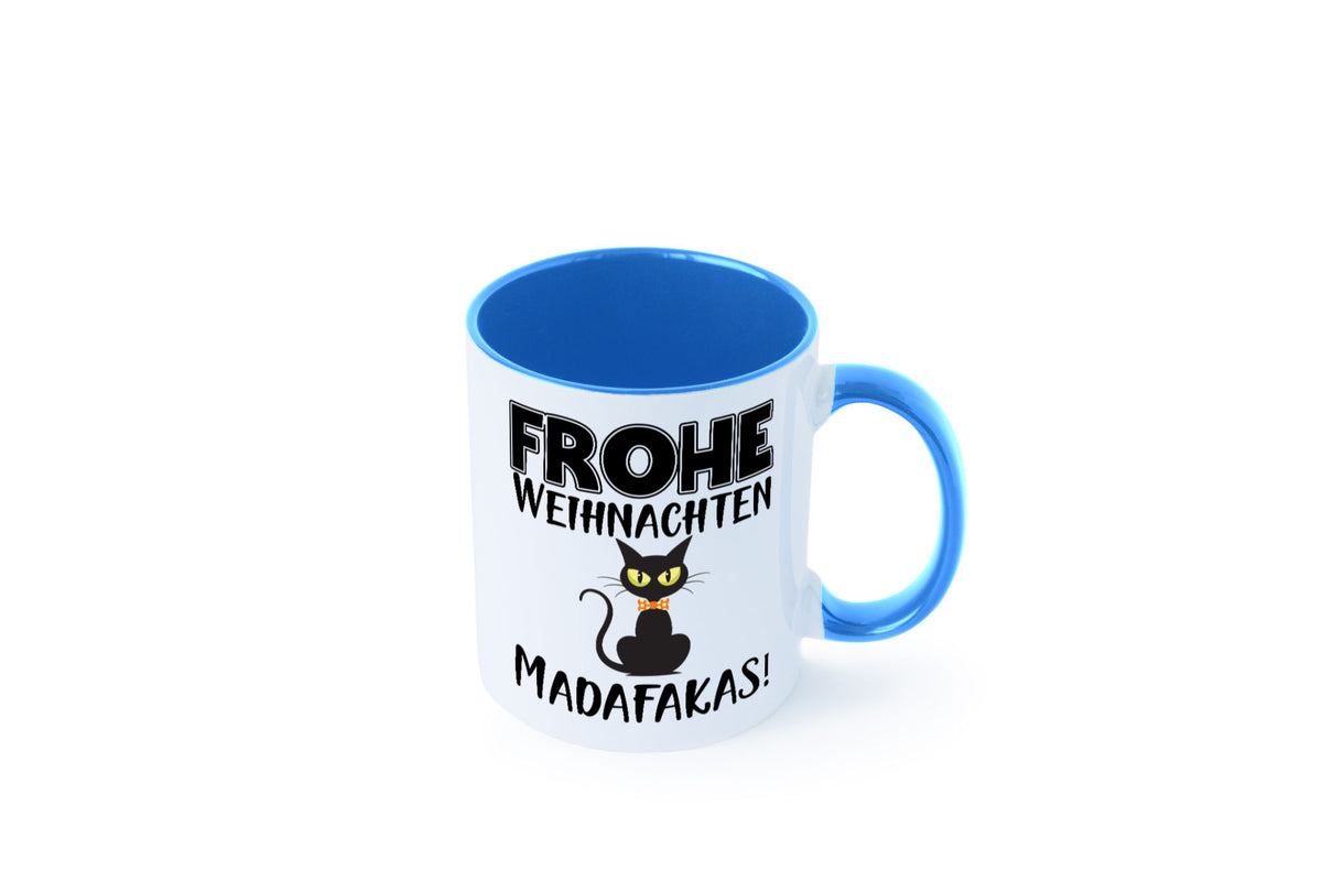 Frohe Weihnachten Madafakas! | Katze Tasse Vintage lustiger Spruch Geschenk