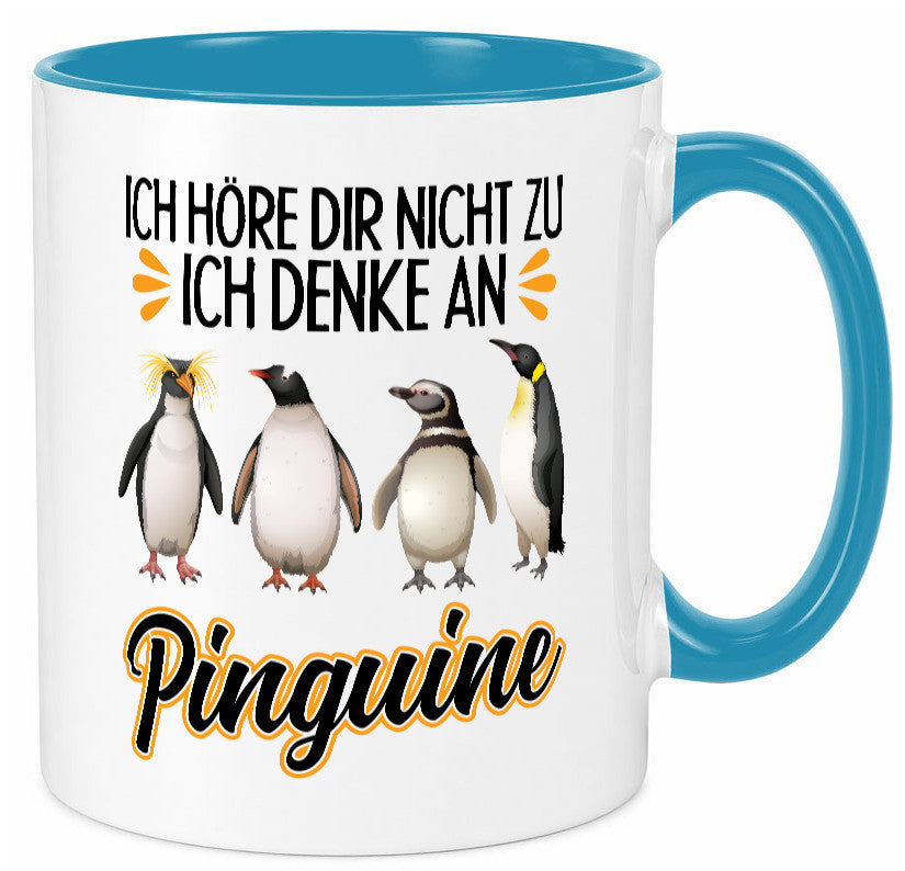 Ich denke an Pinguine Geschenkidee Humor Tasse