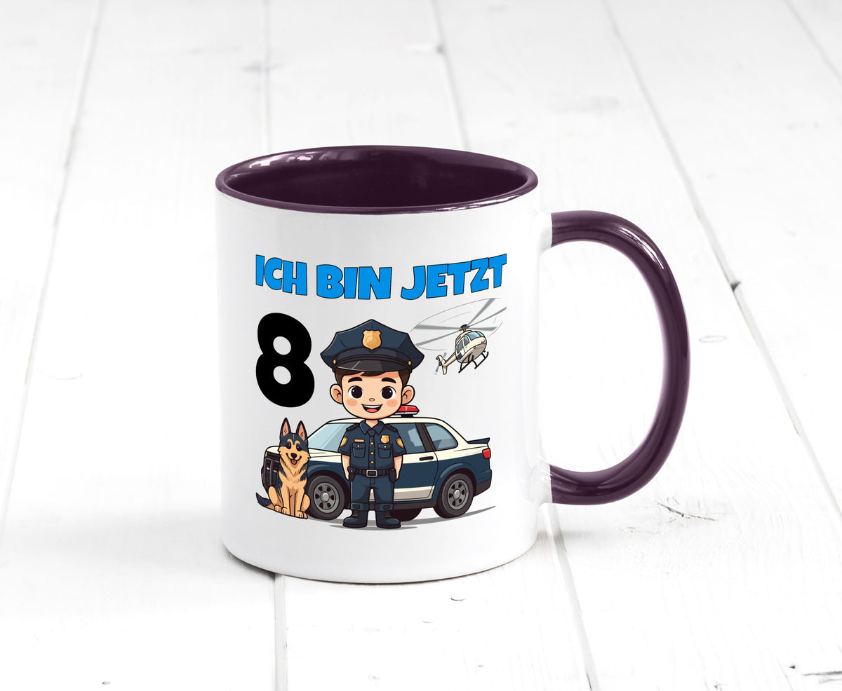 8. Geburtstag | 8 Jahre Polizei Kind Polizeiauto lustig Geschenkidee Geschenk Tasse