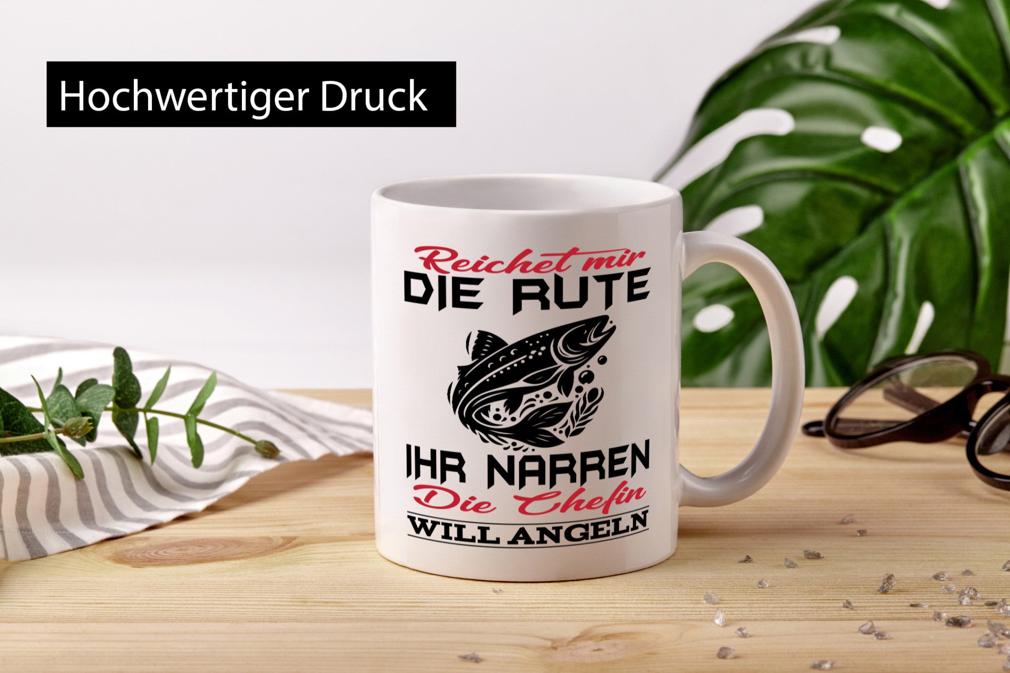Reichet mir die Rute Chefin will Angeln | lustiger Spruch Geschenk Arbeit
