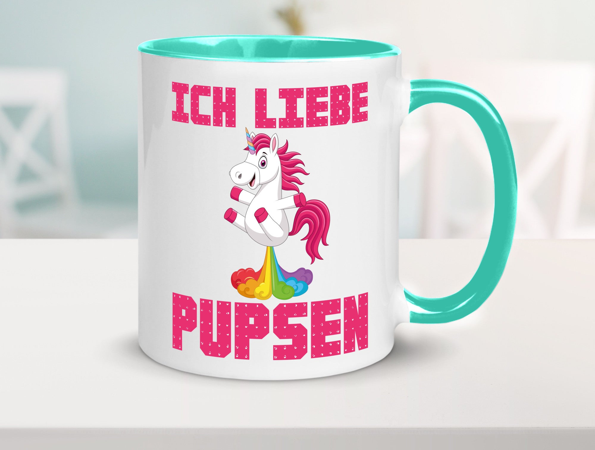 Ich liebe pupsen | Einhorn Pups lustiger Spruch Humor Geschenkidee Tasse