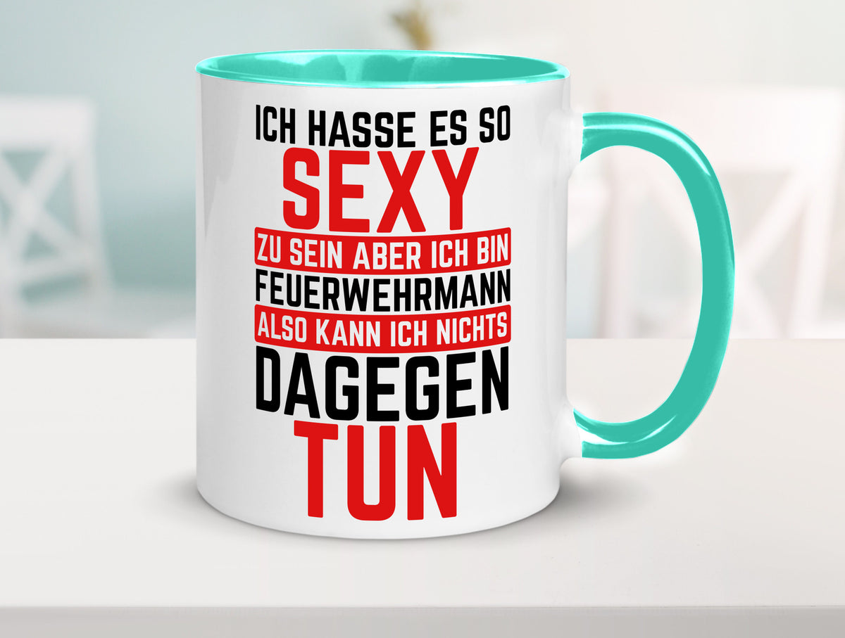 Sexy Feuerwehrmann | Helden Flammen Brandeinsatz lustig Humor Geschenkidee Tasse