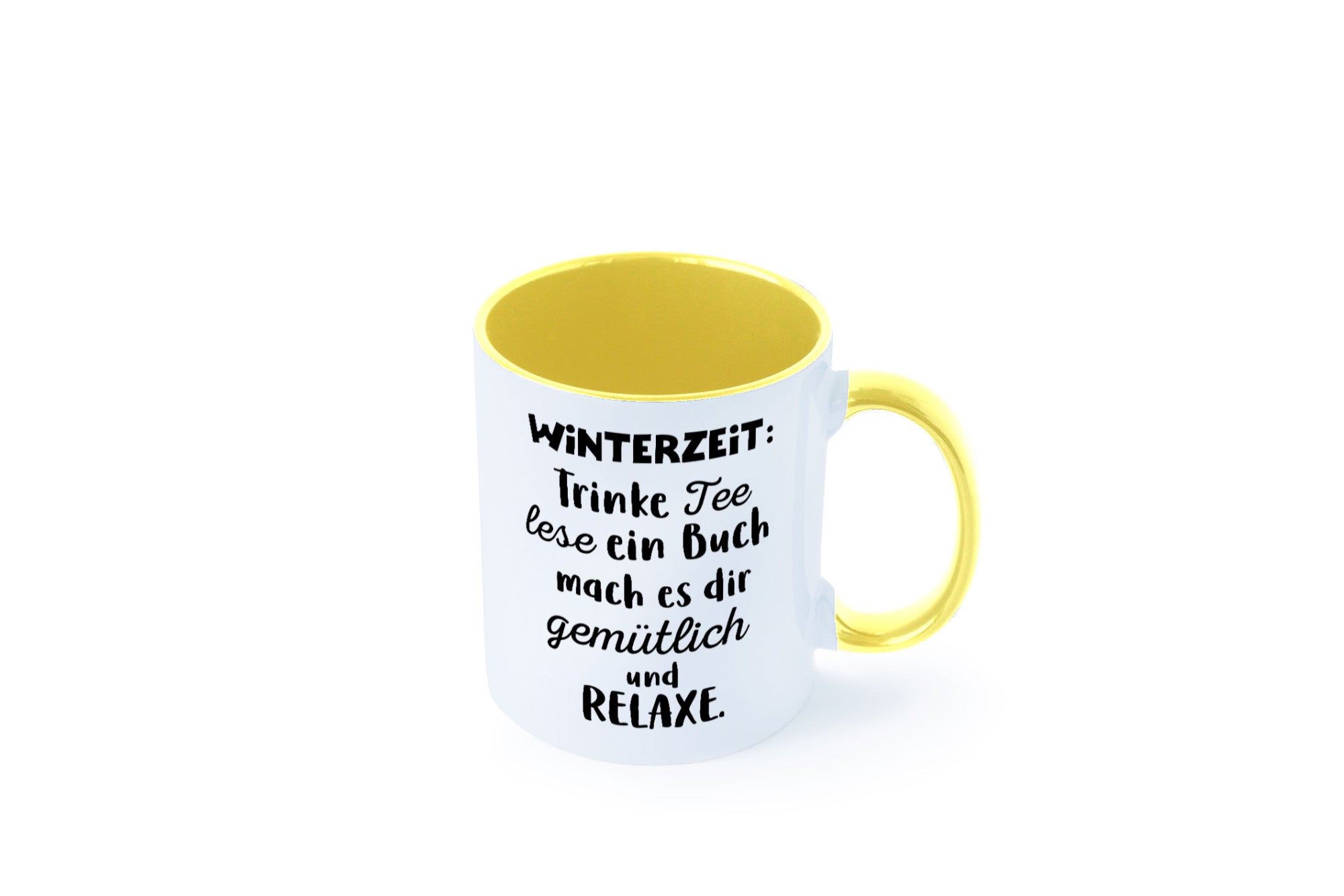 Winterzeit Trinke Tee und mach es dir Gemütlich Geschenkidee Humor Tasse