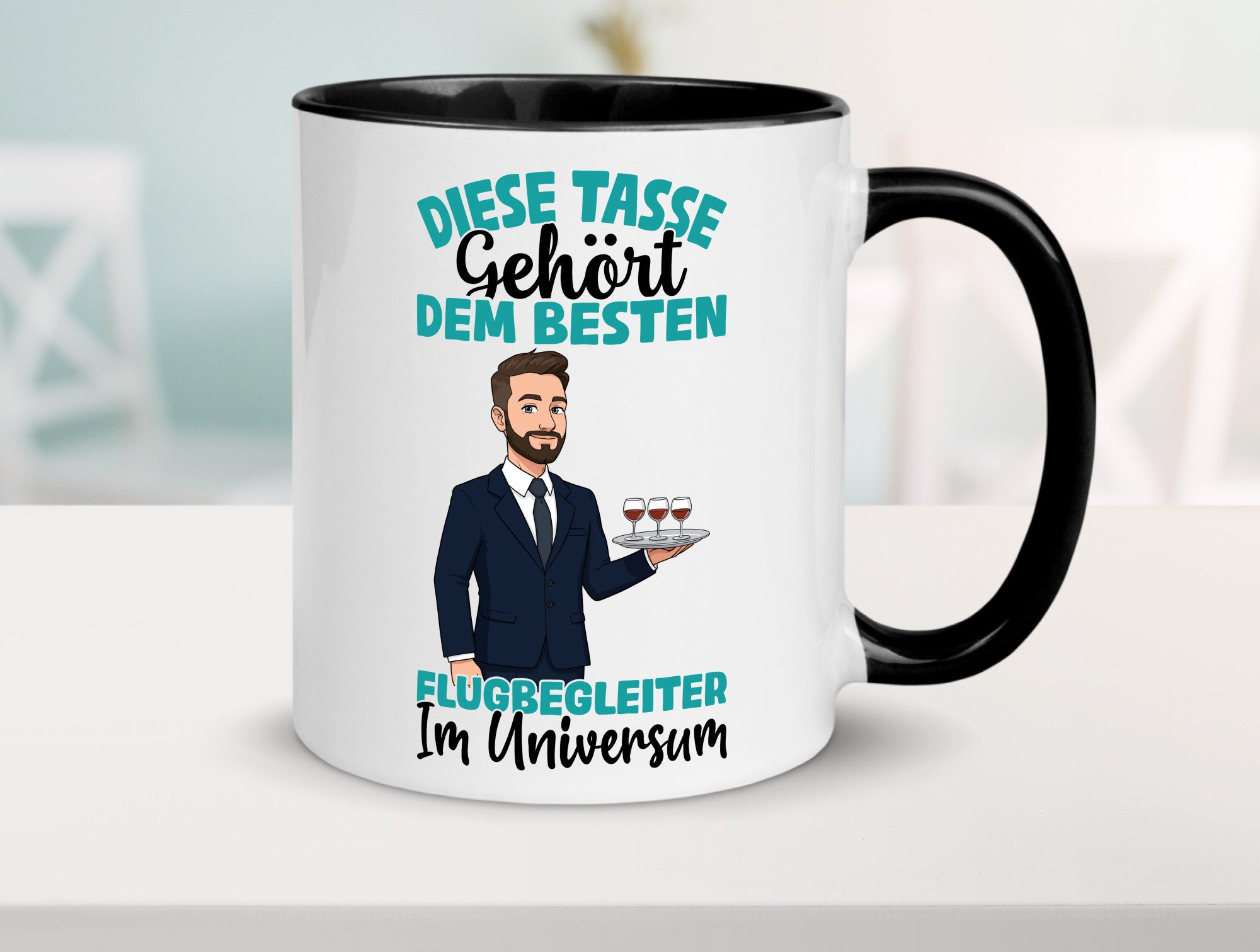 Im Universum: Flugbegleiter | Steward Flughafen Humor Geschenkidee Tasse