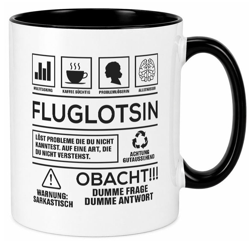 Achtung Probleme Fluglotsin | Flughafen Flugverkehr Geschenk Humor Geschenkidee Tasse