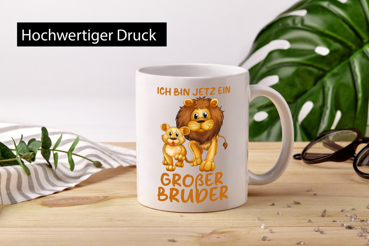 Ich bin jetzt ein großer Bruder | Löwen Humor Geschenkidee Tasse