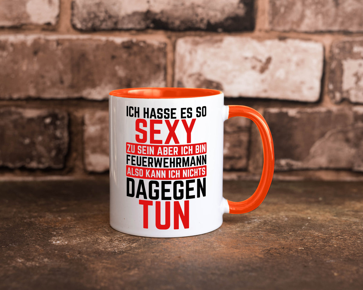 Sexy Feuerwehrmann | Helden Flammen Brandeinsatz lustig Humor Geschenkidee Tasse