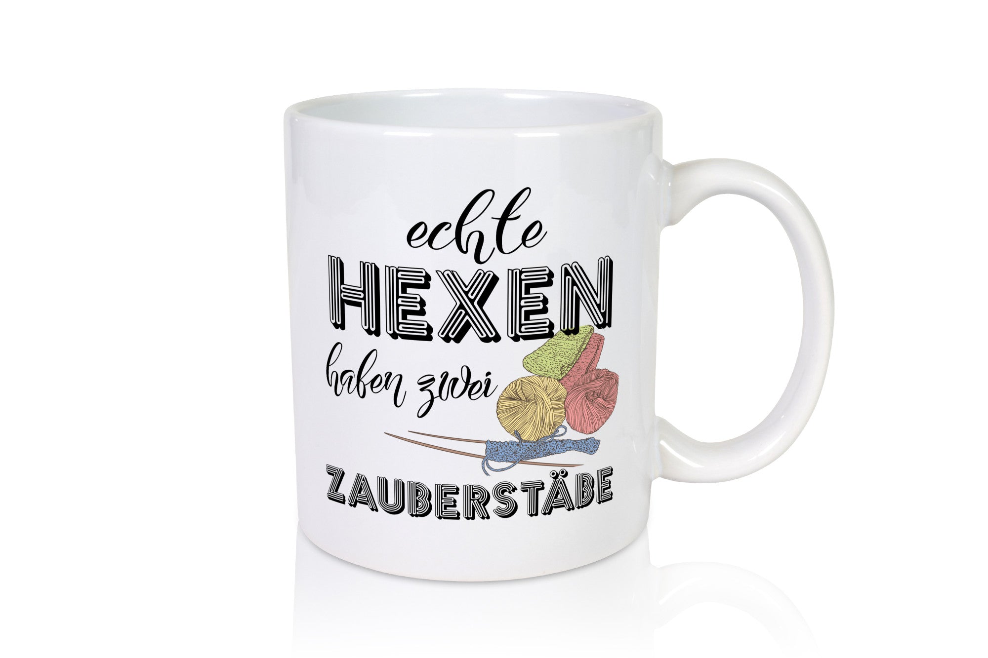 Echte Hexen haben zwei Zauberstäbe | Stricken Wolle lustiger Spruch Geschenk