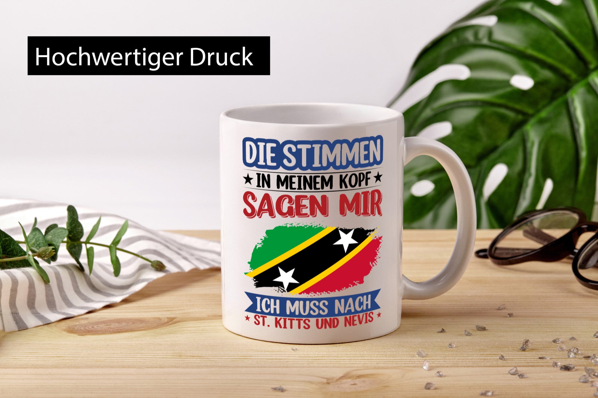 St. Kitts und Nevis | Urlaub Stimmen in meinem Kopf v2 Geschenkidee Humor Tasse