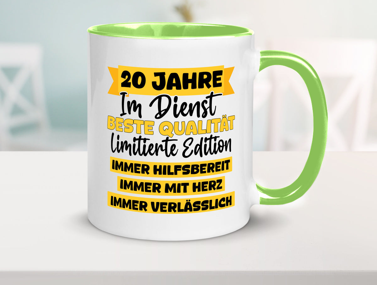 20 Jahre im Dienst | Jubiläum Arbeit v8 Geschenkidee Kollegen Büro Humor Tasse