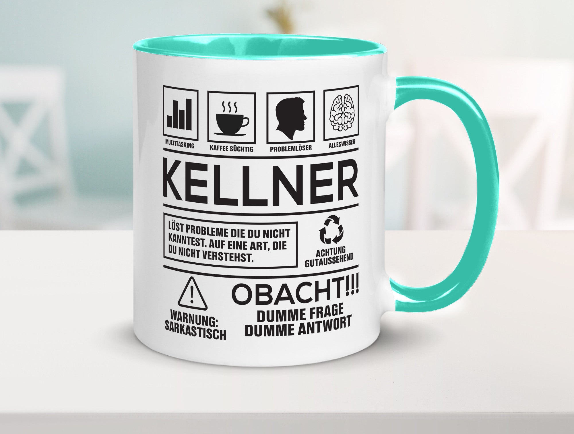 Achtung Probleme Kellner | kellnern Bedienung lustiger Spruch Geschenk Humor