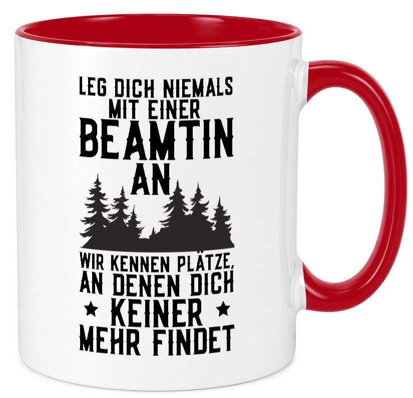 Nicht mir Beamtin anlegen | Polizistin Wald Revier lustiger Spruch Geschenk Tasse