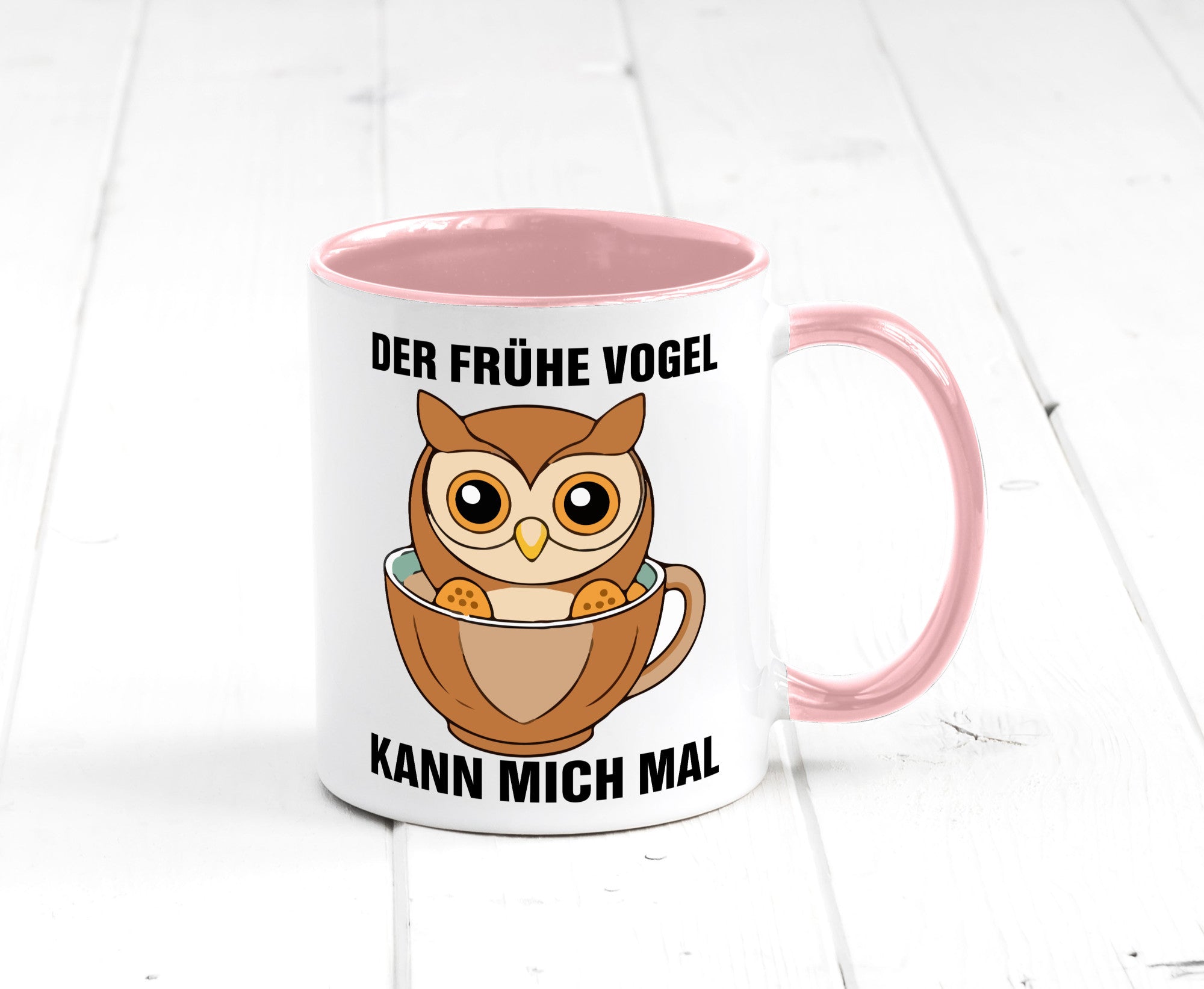 Der frühe Vogel kann mich mal | Eule Morgenmuffel v2 lustiger Spruch Geschenk