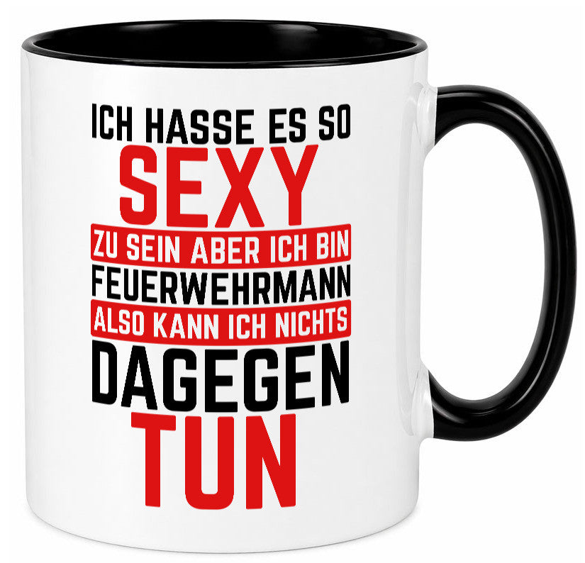 Sexy Feuerwehrmann | Helden Flammen Brandeinsatz lustig Humor Geschenkidee Tasse