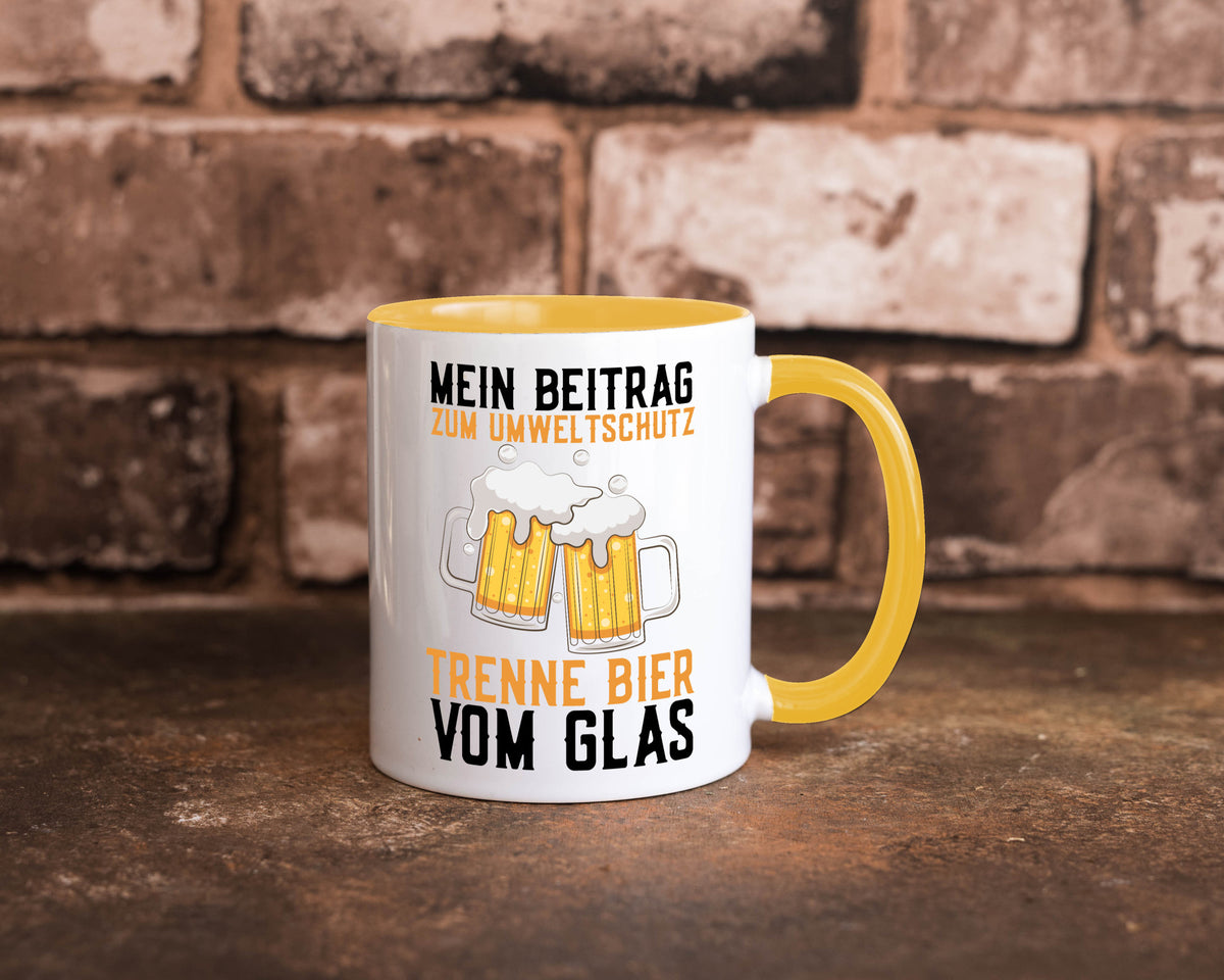 Beitrag zum Umweltschutz | Biertrinker Party Pils lustiger Spruch Geschenk Tasse
