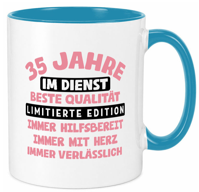 35 Jahre im Dienst | Jubiläum Arbeit v11 lustig Kollegen Büro Geschenk Tasse