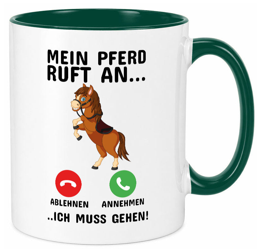 Mein Pferd ruft an Humor Geschenkidee Tasse