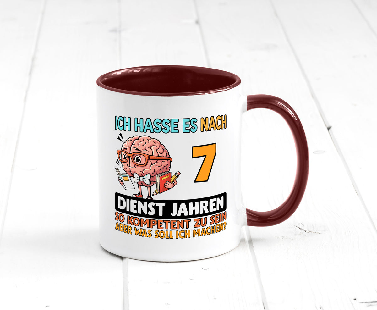 7 Dienstjahre | Arbeit Kompetent lustig Kollegen Büro Geschenk Tasse