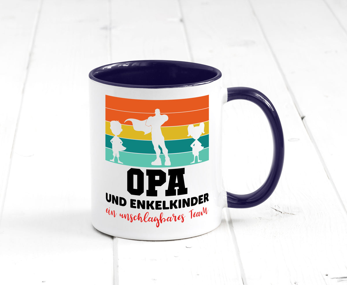 Opa und Enkelkinder ein unschlagbares Team Geschenkidee Familie Humor Tasse