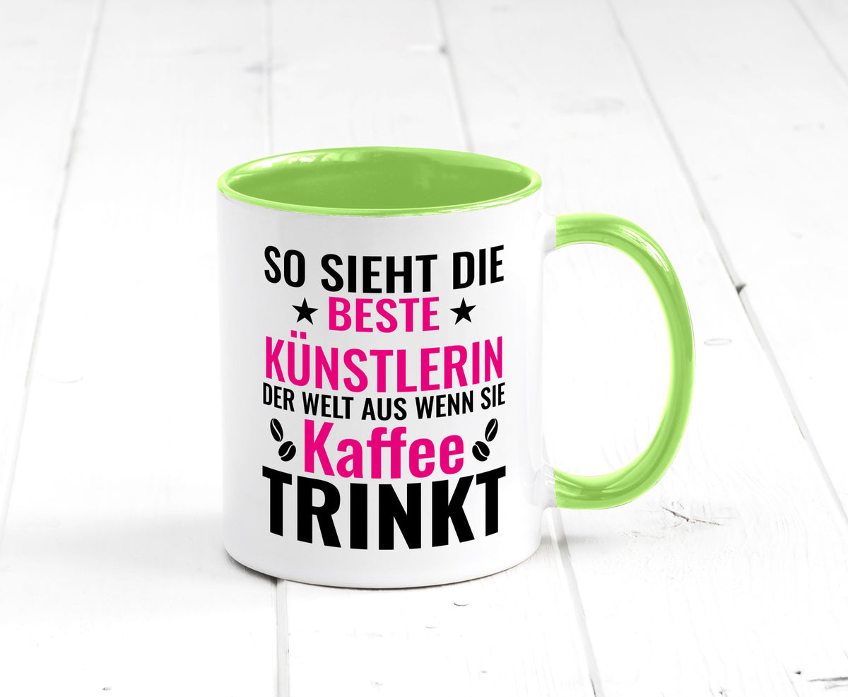 Kaffee trinkt: Künstlerin | Kunst Geschenk Humor Geschenkidee lustiger Spruch Tasse