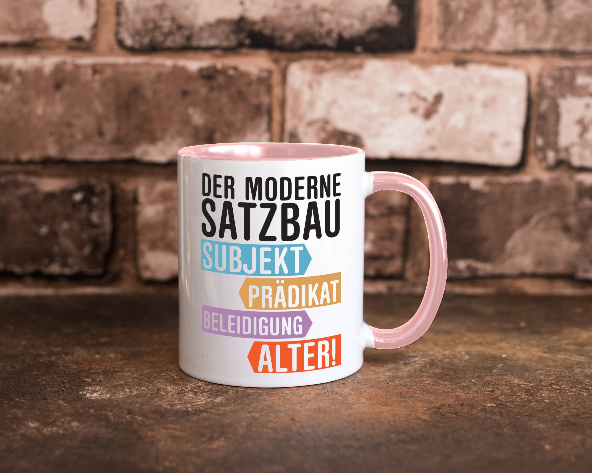 Moderner Satzbau | Lehrer Lehrerin Kollege lustig Arbeit Kollegen Büro Geschenk