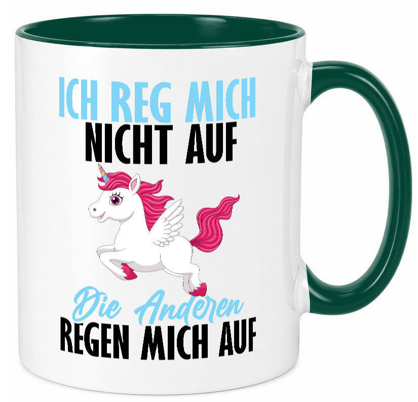Ich reg mich nicht auf lustiger Spruch Geschenk Humor Geschenkidee Tasse