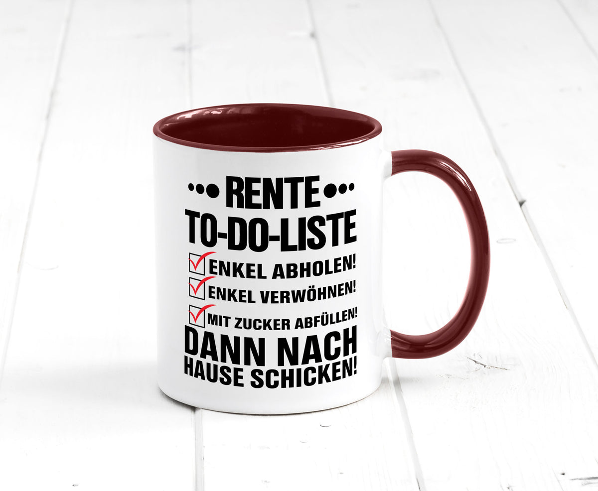 Rente To-Do-Liste | Rentner Tasse Enkel verwöhnen Geschenk Ruhestand Jubiläum