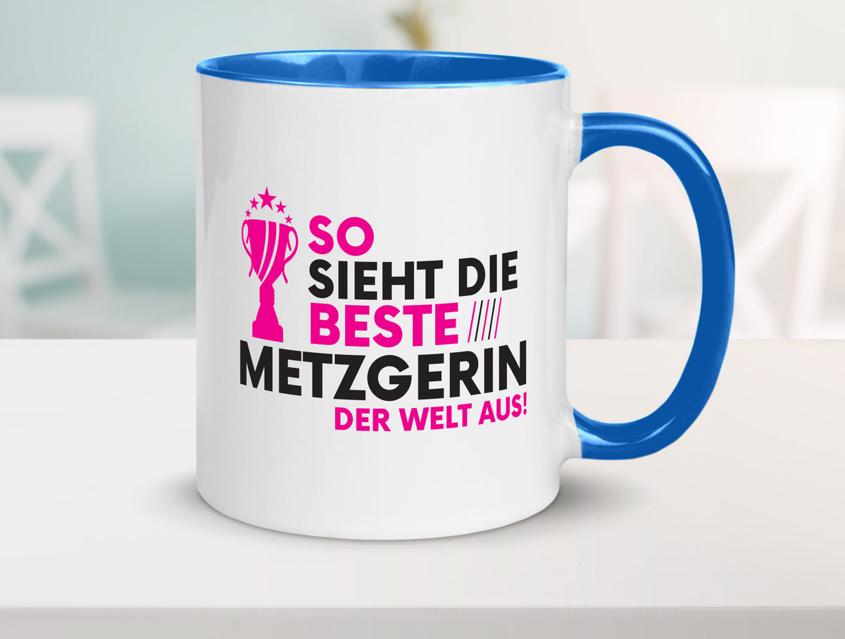 Die Weltbeste Metzgerin | Fleischerin lustig Humor Geschenkidee Geschenk Tasse