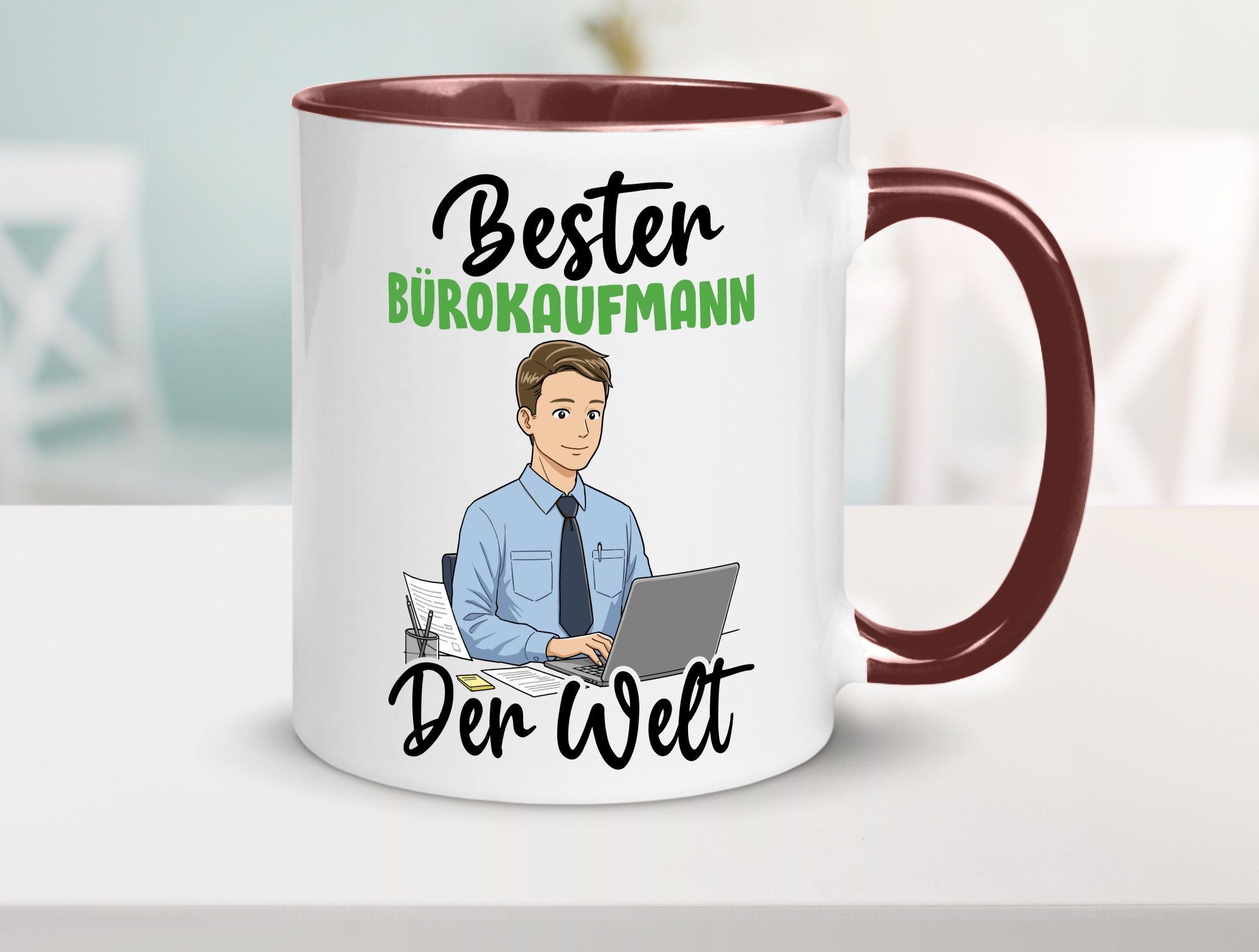 Bester Bürokaufmann | Kaufmann v2 lustig Arbeit Kollegen Büro Geschenk Tasse