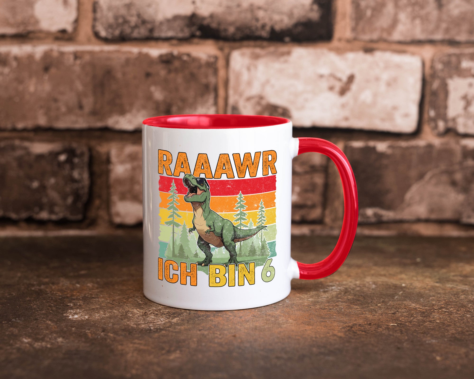 6. Geburtstag | 6 Jahre rarrrr ich bin Dinosaurier Humor Geschenkidee Tasse
